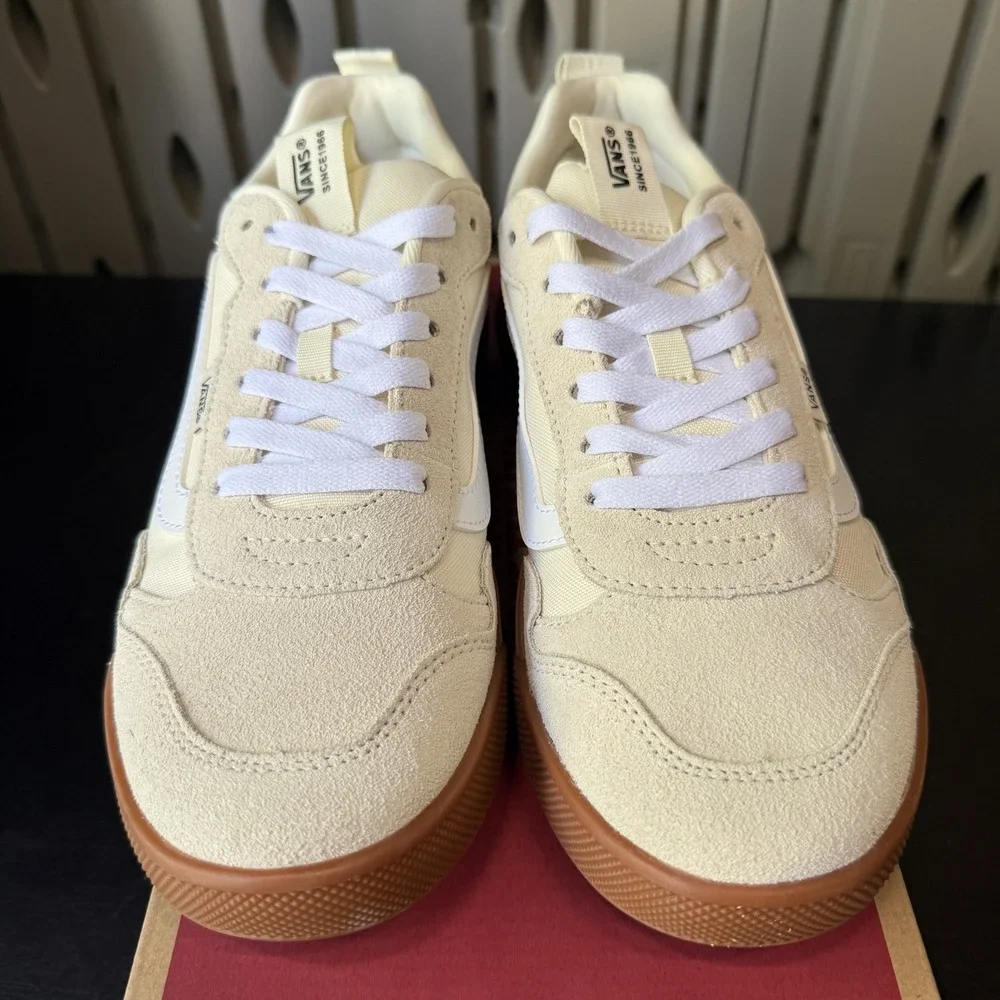 Vans Range EXP Men's Suede Sneakers Shoes White Gum Men's Size 10